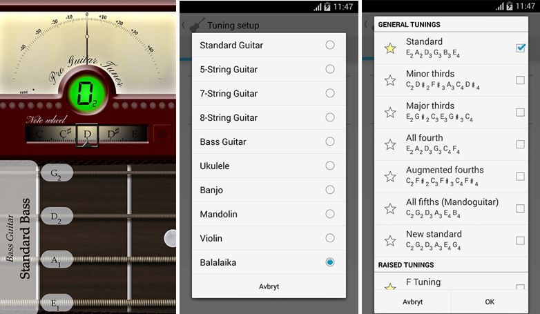 Pro гитарный тюнер   - Android Guitar Tuner