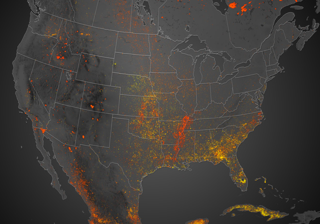 Все стихийные пожары, обрушившиеся на большую часть Северной Америки за последние 6 месяцев, создают поразительно полную картину, если их объединить